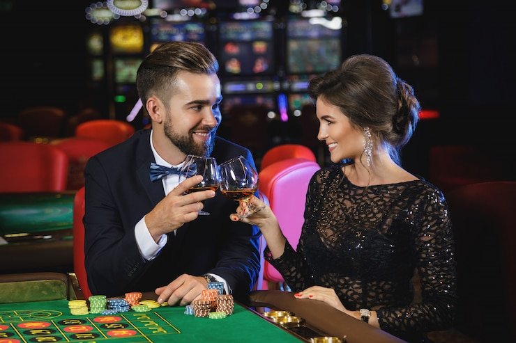 Studio live-dealer European Roulette roblxo dengan roda roulette dan dealer profesional